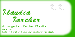 klaudia karcher business card